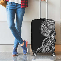 Samoan DNA Art Tattoo Luggage Cover Polynesian Pattern Black Color