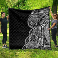 Samoan DNA Art Tattoo Quilt Polynesian Pattern Black Color