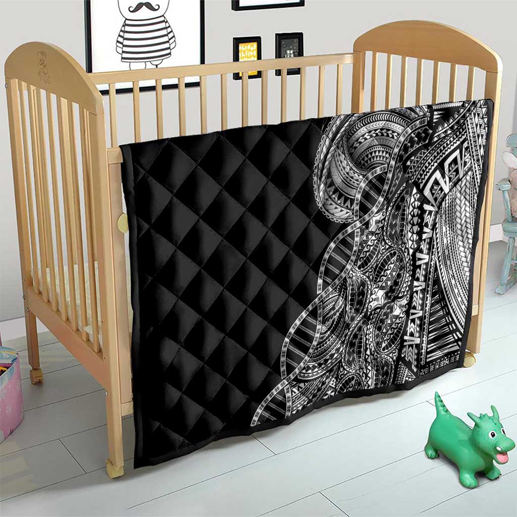 Samoan DNA Art Tattoo Quilt Polynesian Pattern Black Color