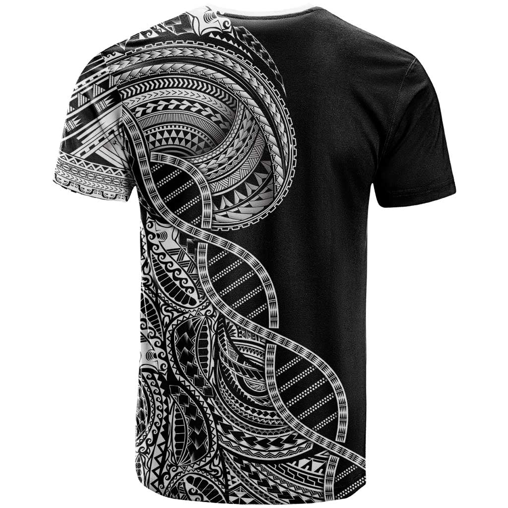 Samoan DNA Art Tattoo T Shirt Polynesian Pattern Black Color