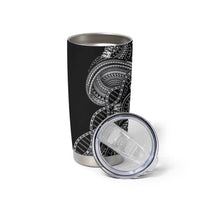 Samoan DNA Art Tattoo Tumbler Cup Polynesian Pattern Black Color