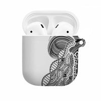 Samoan DNA Art Tattoo AirPods Case Polynesian Pattern White Color