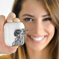 Samoan DNA Art Tattoo AirPods Case Polynesian Pattern White Color