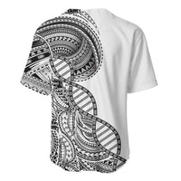 Samoan DNA Art Tattoo Baseball Jersey Polynesian Pattern White Color