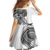 Samoan DNA Art Tattoo Family Matching Mermaid Dress and Hawaiian Shirt Polynesian Pattern White Color LT03 - Polynesian Pride