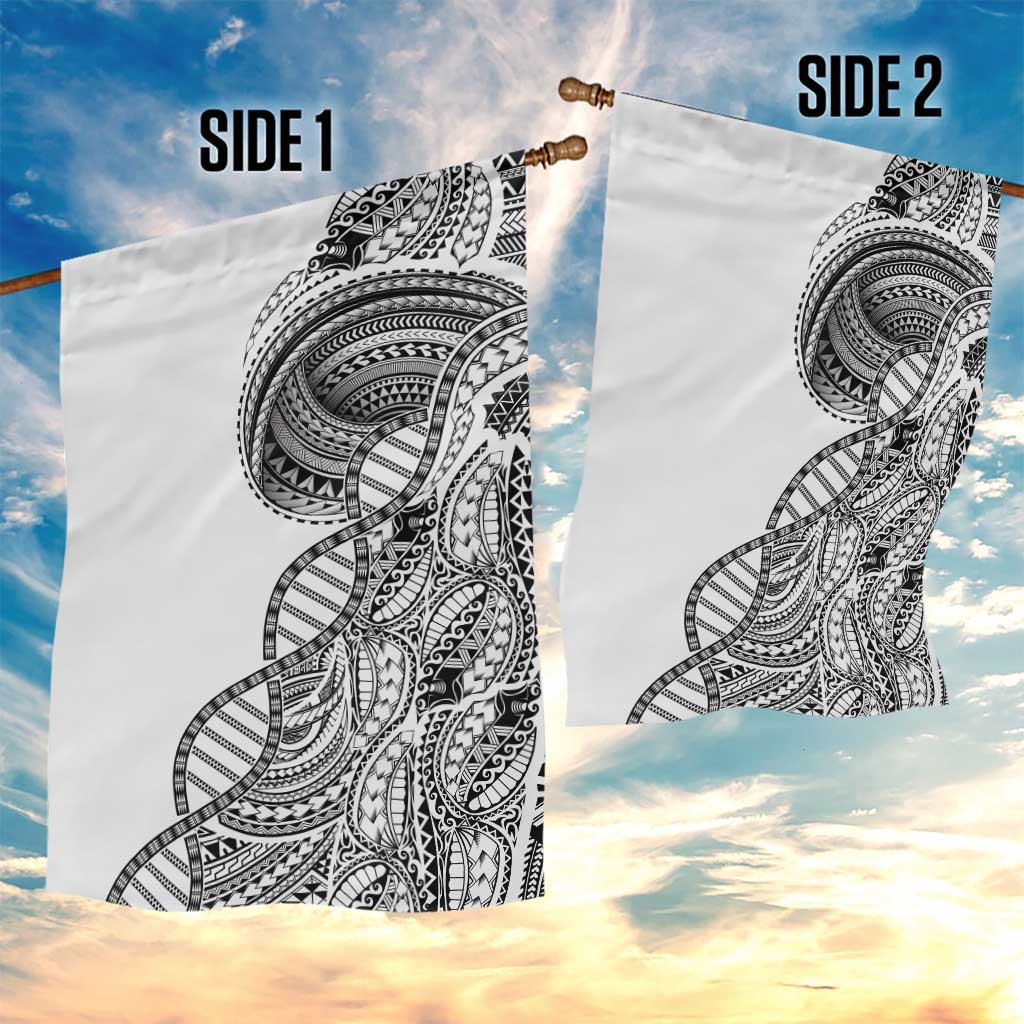 Samoan DNA Art Tattoo Garden Flag Polynesian Pattern White Color