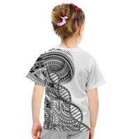 Samoan DNA Art Tattoo Kid T Shirt Polynesian Pattern White Color
