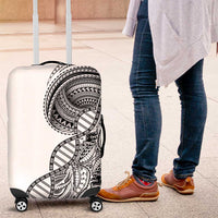 Samoan DNA Art Tattoo Luggage Cover Polynesian Pattern White Color