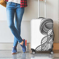 Samoan DNA Art Tattoo Luggage Cover Polynesian Pattern White Color