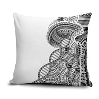 Samoan DNA Art Tattoo Pillow Cover Polynesian Pattern White Color
