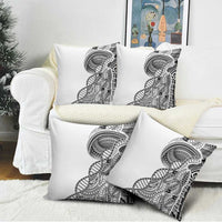 Samoan DNA Art Tattoo Pillow Cover Polynesian Pattern White Color