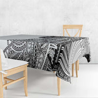 Samoan DNA Art Tattoo Tablecloth Polynesian Pattern White Color