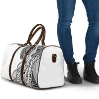 Samoan DNA Art Tattoo Travel Bag Polynesian Pattern White Color