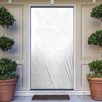 Samoan DNA Art Tattoo Door Cover Polynesian Pattern All White