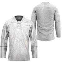 Samoan DNA Art Tattoo Hockey Jersey Polynesian Pattern All White