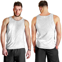 Samoan DNA Art Tattoo Men Tank Top Polynesian Pattern All White