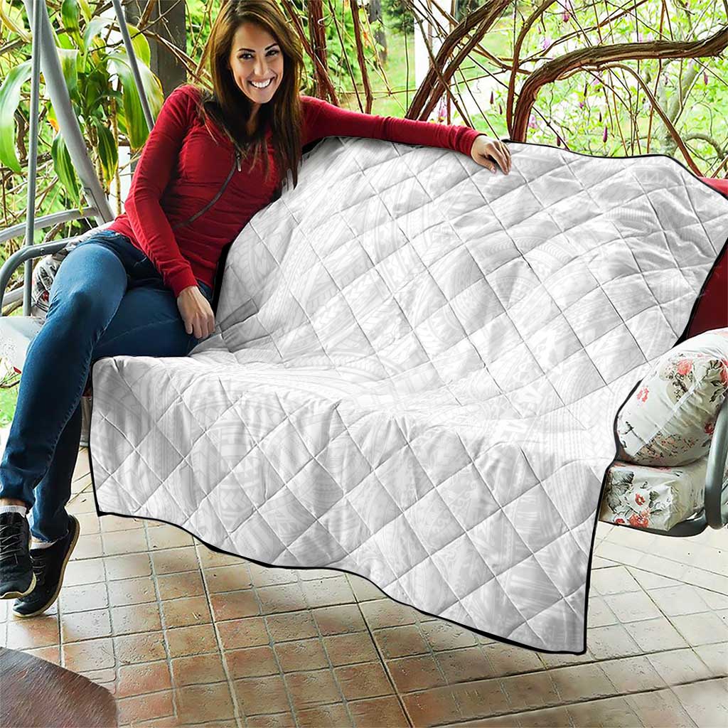 Samoan DNA Art Tattoo Quilt Polynesian Pattern All White