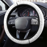 Samoan DNA Art Tattoo Steering Wheel Cover Polynesian Pattern All White