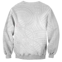 Samoan DNA Art Tattoo Sweatshirt Polynesian Pattern All White