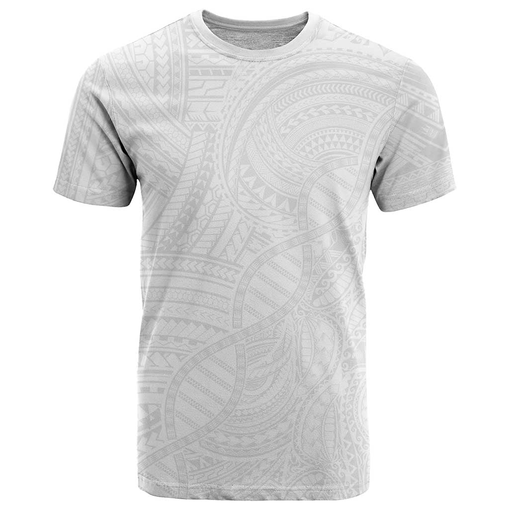 Samoan DNA Art Tattoo T Shirt Polynesian Pattern All White