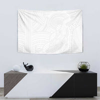 Samoan DNA Art Tattoo Tapestry Polynesian Pattern All White