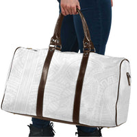 Samoan DNA Art Tattoo Travel Bag Polynesian Pattern All White