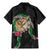 Hawaii Pikake and Maile Lei Family Matching Mermaid Dress and Hawaiian Shirt Honu Polynesian Pattern Black Color