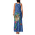 Hawaii Pikake and Maile Lei Family Matching Tank Maxi Dress and Hawaiian Shirt Honu Polynesian Pattern Blue Color