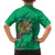 Hawaii Pikake and Maile Lei Family Matching Tank Maxi Dress and Hawaiian Shirt Honu Polynesian Pattern Green Color