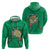 Hawaii Pikake and Maile Lei Hoodie Honu Polynesian Pattern Green Color