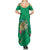 Hawaii Pikake and Maile Lei Summer Maxi Dress Honu Polynesian Pattern Green Color