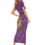 Hawaii Pikake and Maile Lei Short Sleeve Bodycon Dress Honu Polynesian Pattern Pink Color