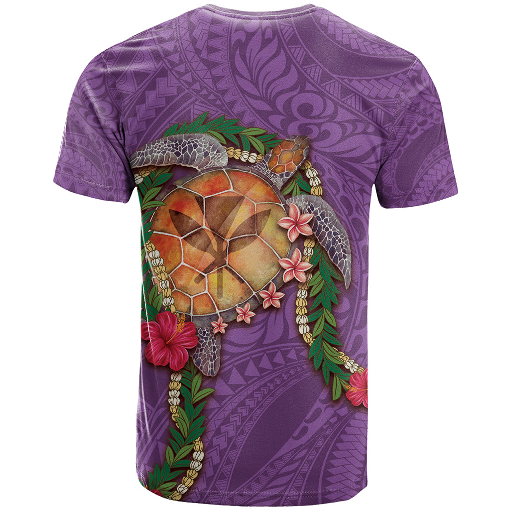 Hawaii Pikake and Maile Lei T Shirt Honu Polynesian Pattern Pink Color