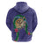 Hawaii Pikake and Maile Lei Hoodie Honu Polynesian Pattern Purple Color