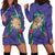 Hawaii Pikake and Maile Lei Hoodie Dress Honu Polynesian Pattern Purple Color