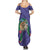 Hawaii Pikake and Maile Lei Summer Maxi Dress Honu Polynesian Pattern Purple Color