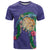 Hawaii Pikake and Maile Lei T Shirt Honu Polynesian Pattern Purple Color