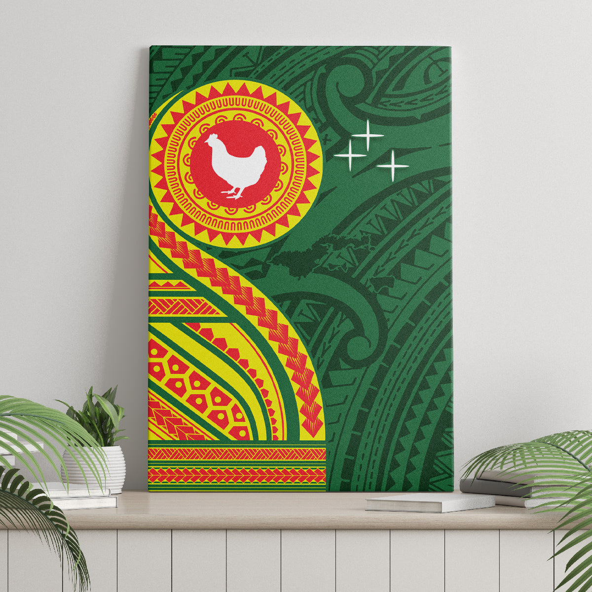 Manu'a Cession Day Canvas Wall Art Polynesian Pattern