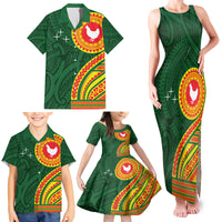 Manu'a Cession Day Family Matching Tank Maxi Dress and Hawaiian Shirt Polynesian Pattern