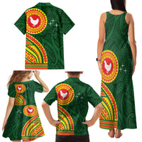 Manu'a Cession Day Family Matching Tank Maxi Dress and Hawaiian Shirt Polynesian Pattern