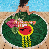Manu'a Cession Day 120th Anniversary Beach Blanket Polynesian Pattern and Hibiscus Flower