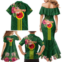 Manu'a Cession Day 120th Anniversary Family Matching Mermaid Dress and Hawaiian Shirt Polynesian Pattern and Hibiscus Flower