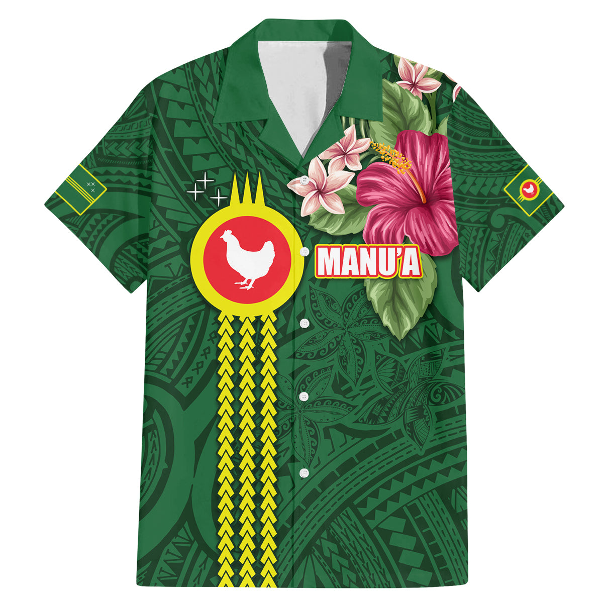 Manu'a Cession Day 120th Anniversary Family Matching Mermaid Dress and Hawaiian Shirt Polynesian Pattern and Hibiscus Flower