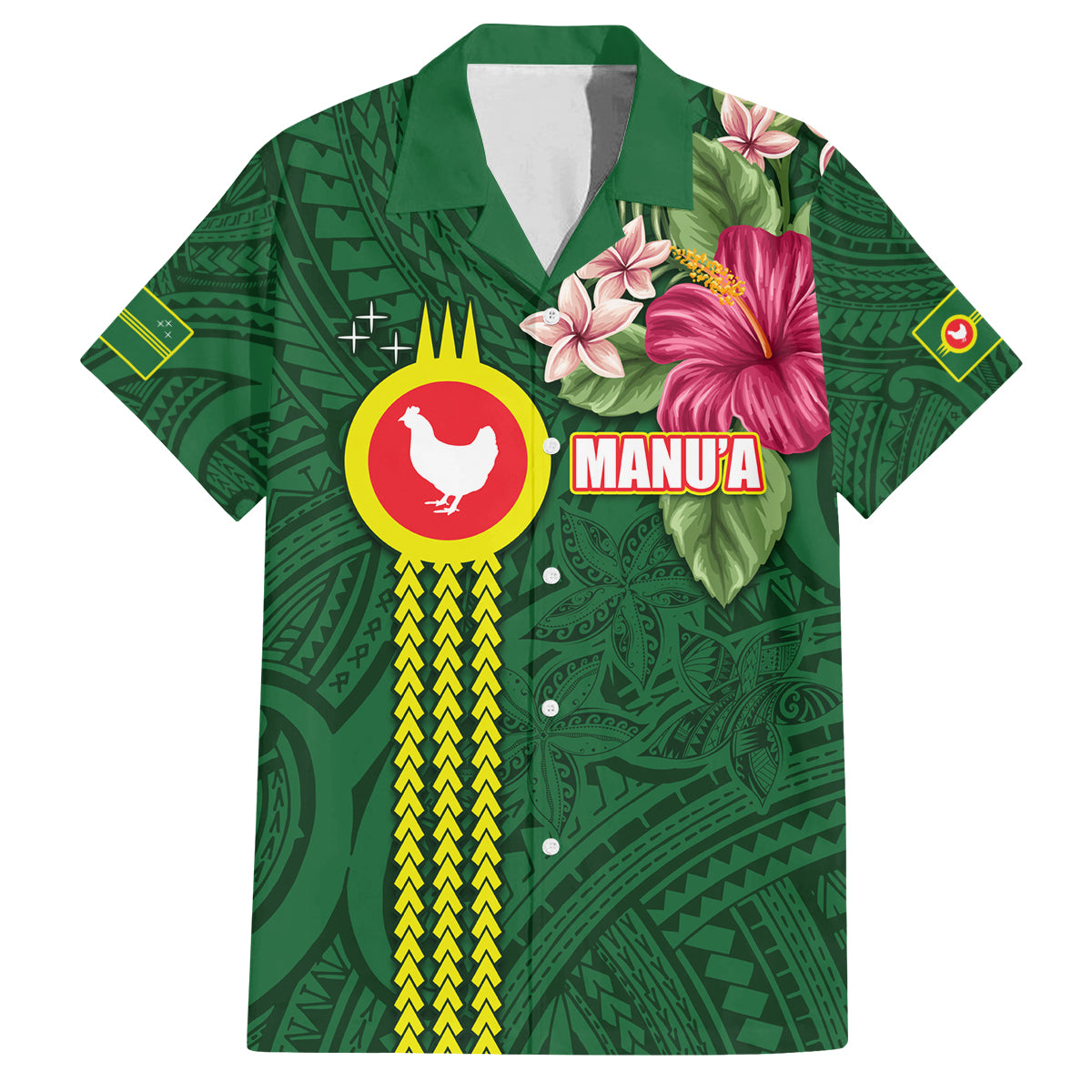 Manu'a Cession Day 120th Anniversary Family Matching Puletasi and Hawaiian Shirt Polynesian Pattern and Hibiscus Flower