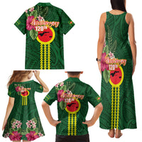 Manu'a Cession Day 120th Anniversary Family Matching Tank Maxi Dress and Hawaiian Shirt Polynesian Pattern and Hibiscus Flower