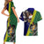 Manu'a Island and American Samoa Couples Matching Short Sleeve Bodycon Dress and Hawaiian Shirt Rooster and Eagle Mascot