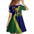 Manu'a Island and American Samoa Family Matching Off Shoulder Short Dress and Hawaiian Shirt Rooster and Eagle Mascot