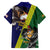 Manu'a Island and American Samoa Family Matching Off Shoulder Short Dress and Hawaiian Shirt Rooster and Eagle Mascot