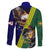 Manu'a Island and American Samoa Family Matching Off Shoulder Short Dress and Hawaiian Shirt Rooster and Eagle Mascot