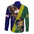 Manu'a Island and American Samoa Family Matching Short Sleeve Bodycon Dress and Hawaiian Shirt Rooster and Eagle Mascot